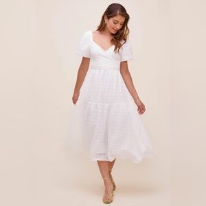 ASTR SONNET PUFF SLEEVE MIDI DRESS, size M, NWT